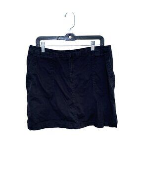 Josephine Chaus Rich Black Womens Stretch Cotton Blend Skirt Size 14 Mini